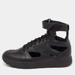 Maison Martin Margiela X Reebok Black Leather Tabi High Top Sneakers Size 39