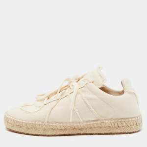 Maison Martin Margiela Cream Canvas Replica Espadrille Sneakers Size 39