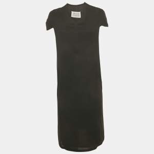 Pre Owned Maison Martin Margiela Black Crepe V-Neck Short Dress M