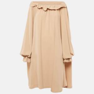 Pre Owned Maison Martin Margiela Beige Crepe Oversized Short Dress L