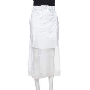Maison Martin Margiela White Sheer Paneled Skirt L