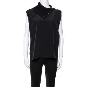 Pre Owned MM6 Maison Martin Margiela Black Mock Neck Sleeveless Top S