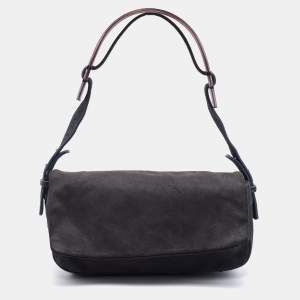 Maison Martin Margiela Grey Suede and Acrylic Flap Shoulder Bag