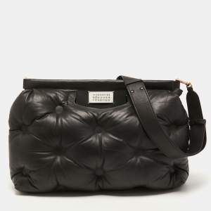 Maison Martin Margiela Black Leather Large Glam Sam Shoulder  Bag