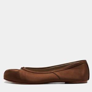Maison Martin Margiela Brown Satin Tabi Ballet Flats Size 40