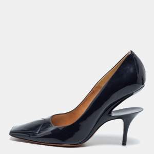 Maison Martin Margiela Dark Blue Patent Leather Cut Out Heel Pumps Size 39