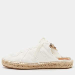 Maison Martin Margiela White Canvas Backless Espadrille Sneakers Size 39