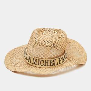 Maison Michel Paris Beige Straw Sun Hat M