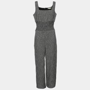 Maje Black/White Tweed Sleeveless Jumpsuit XXS