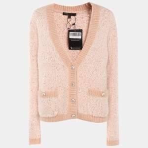 Pre Owned Maje Pink Sequins and Knit Sweater M