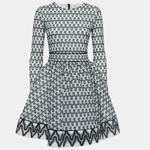 Maje Black/White Royan Embroidered Lace Mini Dress M