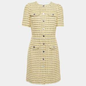Maje Yellow Tweed Mini Dress L