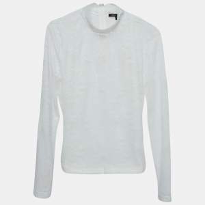 Maje White Floral Lace Semi Sheer Top S