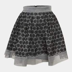 Maje Black Basket Mesh Jania Pouf Skirt S