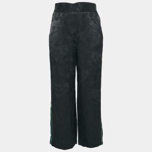Maje Black Jacquard Wide Leg Trousers L