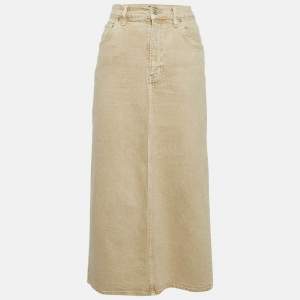 Maje Brown Denim Midi Skirt M