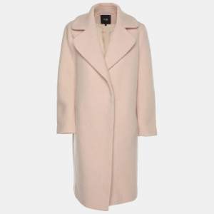 Maje Pink Wool Button Front Coat M