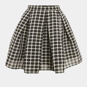 Maje Black Carreaux Synthetic Pleated Jungle Skirt S
