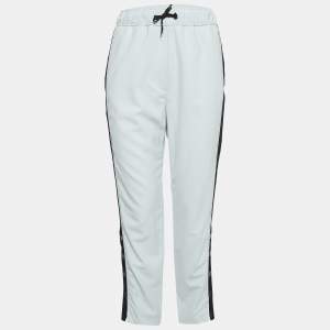 Maje Blue Striped Wool Blend Trousers S