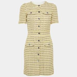 Maje Yellow Tweed Mini Dress S