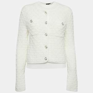 Maje White Textured Tweed Jacket and Top Set M