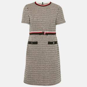 Maje Black/Red Lurex Tweed Bow Belted Rivi Mini Dress M