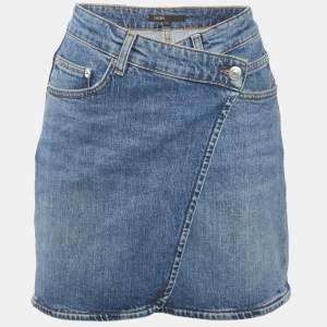 Maje Blue Denim Wrap Skirt S Waist 28"