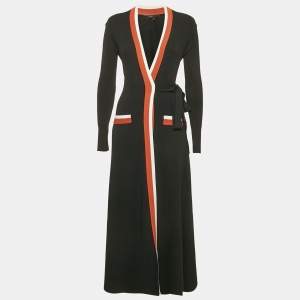 Maje Black Knit Belted Long Cardigan S