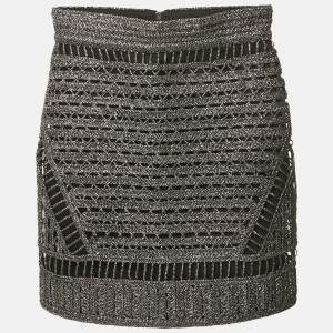 Maje Metallic Lurex Crochet Mini Skirt S