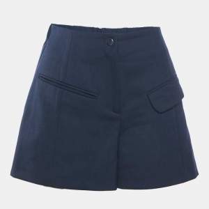 Maje Navy Blue Wool Blend Shorts S
