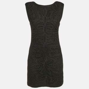 Pre Owned Maje Black Crochet Lace Sleeveless Mini Dress S