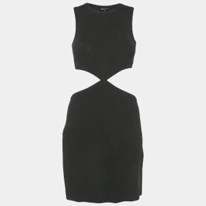 مملوكة مسبقًا فستان ميني أسود مفتوح الخصر مضلع من ماج مقاس صغير