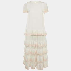Pre Owned Maje White Silk Ralaxy Ombre Dress S