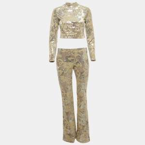 مملوكة مسبقًا Maje Grey Sequin Embroidered Velvet Set XS/S