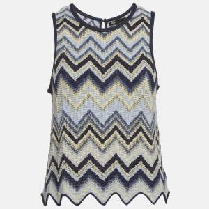 Pre Owned Maje Multicolour Crochet Knit Mizag Sleeveless Top M