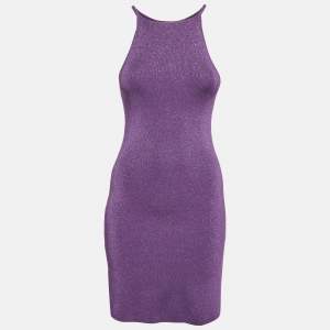 Pre Owned Maje Purple Metallic Knit Rouliana Mini Dress XS