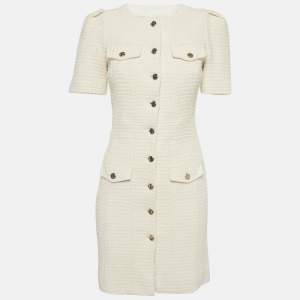 مملوكة مسبقًا Maje Cream Tweed Sheath Dress S