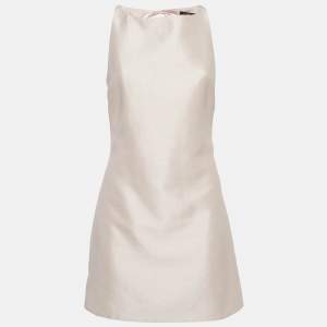 مملوكة مسبقًا Maje Pink Dupion Backless Mini Dress S