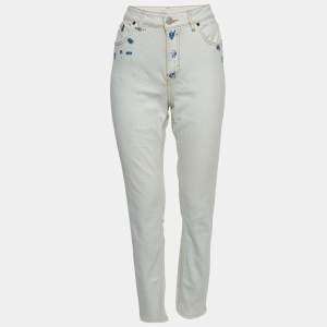 Maje White Denim Raw Edge Detail Jeans S Waist 30''