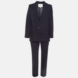 Maje Dark Blue Plaid Suit L/M