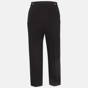 Maje Black Stretch Crepe High Rise Trousers S