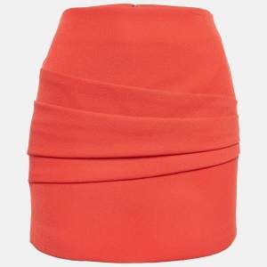 Maje Red Crepe Pleated Mini Skirt S
