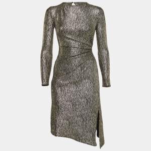 Maje Black/Metallic Lurex Knit Cut-Out Detail Short Dress S