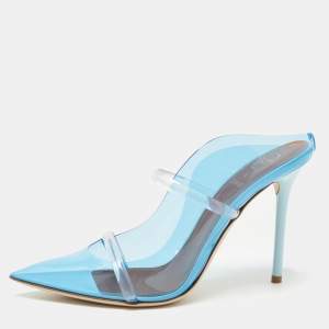 Pre Owned Malone Souliers Blue/Transparent PVC Maureen Pumps Size 37.5