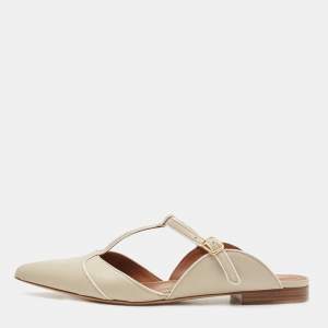 Malone Souliers Grey Leather Imogen Mule Size 38