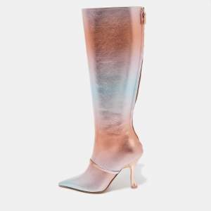 Malone Souliers Multicolor Metallic Leather Knee Length Boots Size 37
