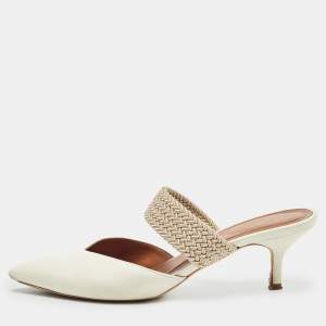 Malone Souliers White Leather Maisie Mules Size 38.5