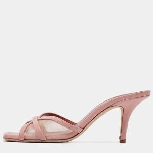 Malone Souliers Pink Leather and Mesh Perla Sandals Size 37