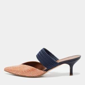 Malone Souliers Orange Raffia Maisie Mules Size 39