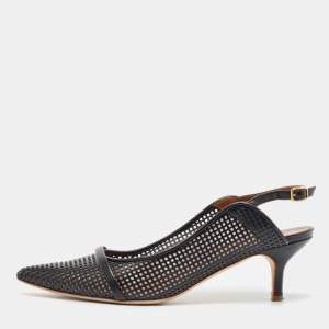 Malone Souliers Black Leather Slingback  Pumps Size 38.5